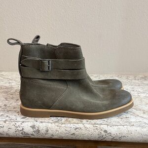UGG Dark Green Suede Boots with Strap